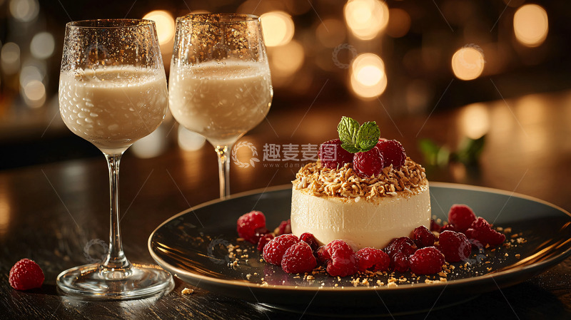 高清大图下载【趣麦麦图】精致甜点与香槟