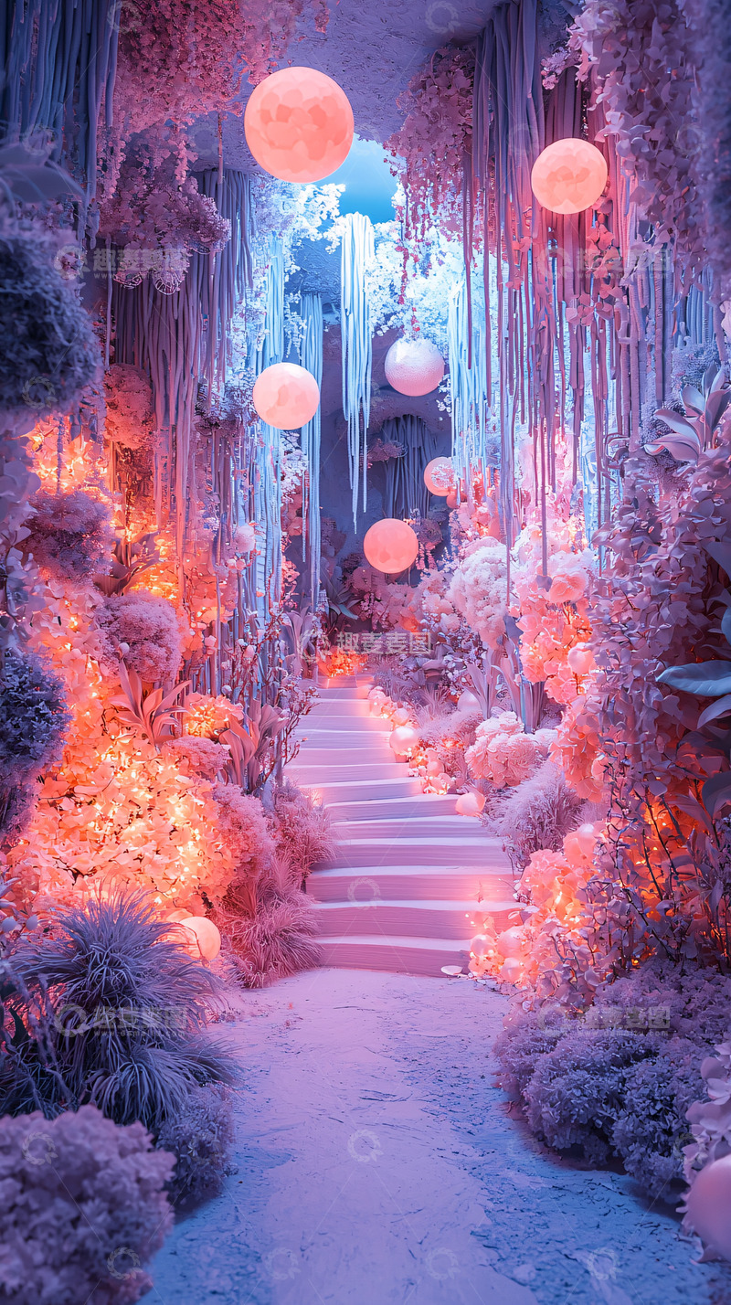 高清大图下载【趣麦麦图】梦幻冰雪阶梯