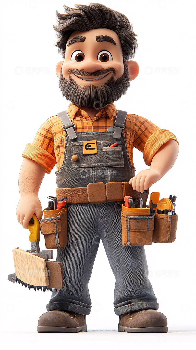 高清大图下载【趣麦麦图】卡通修理工