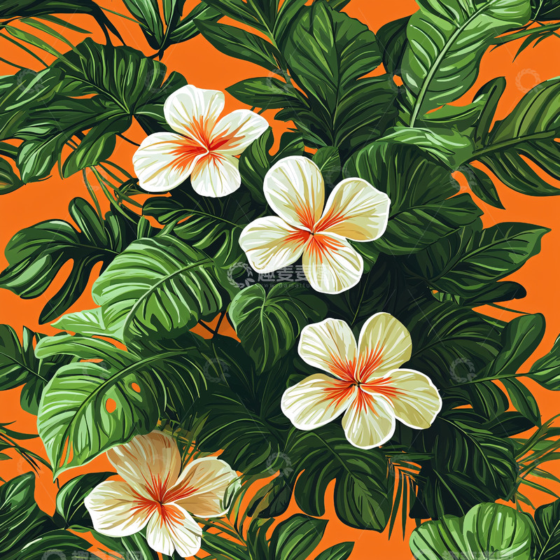 高清大图下载【趣麦麦图】热带花卉图案