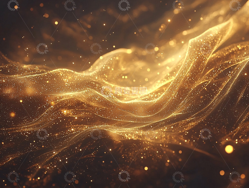 高清大图下载【趣麦麦图】金色光芒流动的抽象背景