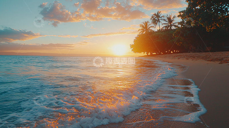 高清大图下载【趣麦麦图】海边日落美景