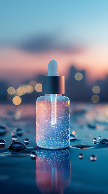 蓝色背景精华液