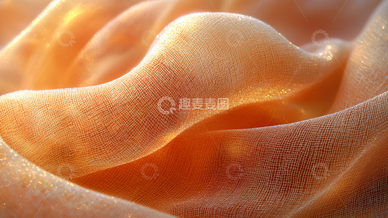 高清大图下载【趣麦麦图】柔软的橙色丝绸褶皱