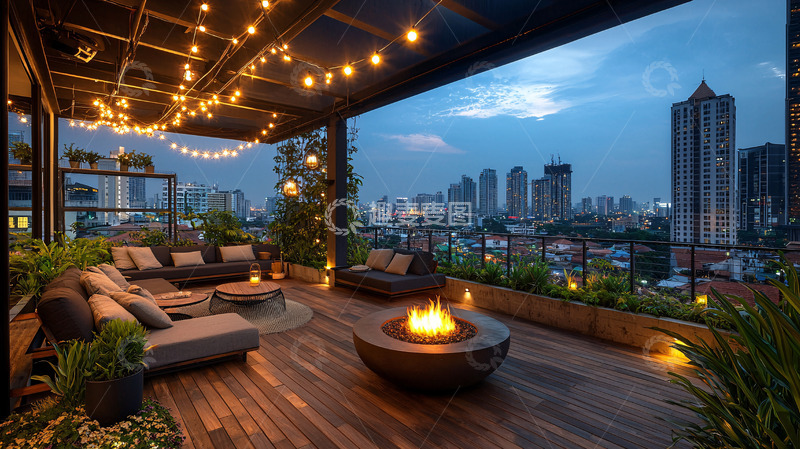 高清大图下载【趣麦麦图】夜景露台