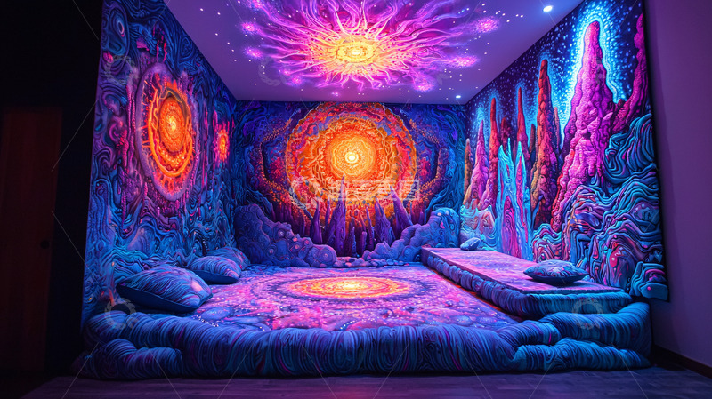高清大图下载【趣麦麦图】绚丽多彩的宇宙主题房间