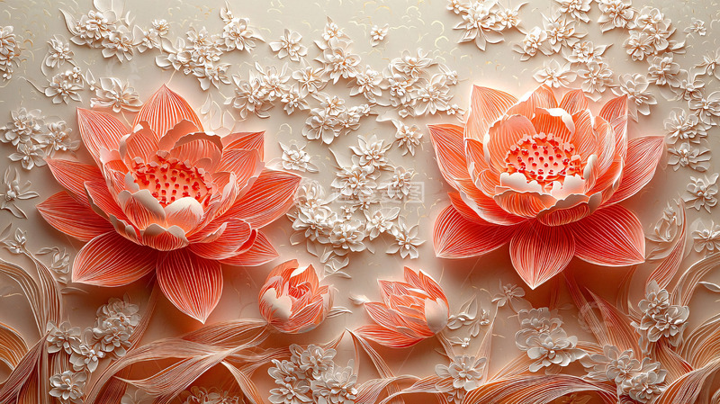 高清大图下载【趣麦麦图】立体花卉壁纸