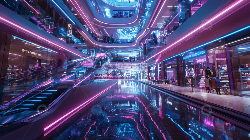 高清大图下载【趣麦麦图】未来感商场内景