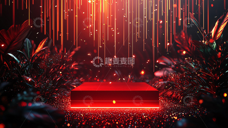 高清大图下载【趣麦麦图】红光背景舞台