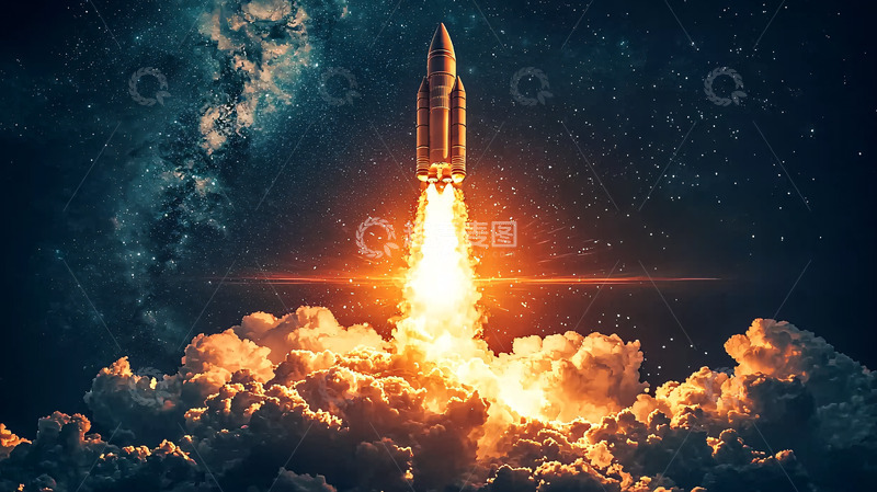 高清大图下载【趣麦麦图】宇宙飞船发射