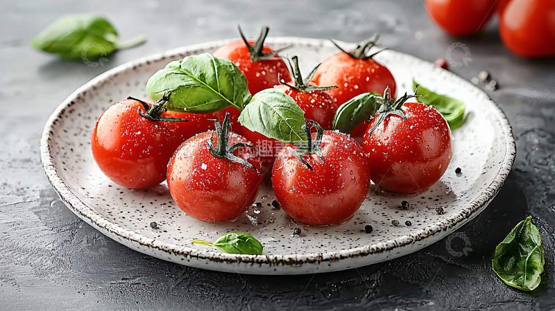高清大图下载【趣麦麦图】鲜红欲滴的小番茄
