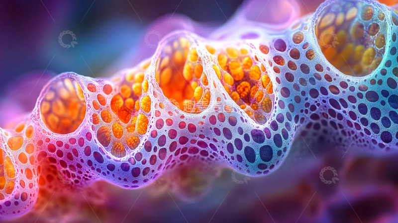 高清大图下载【趣麦麦图】绚丽多彩的抽象细胞结构