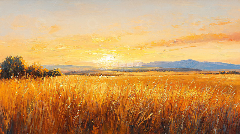 高清大图下载【趣麦麦图】金色麦田夕阳6