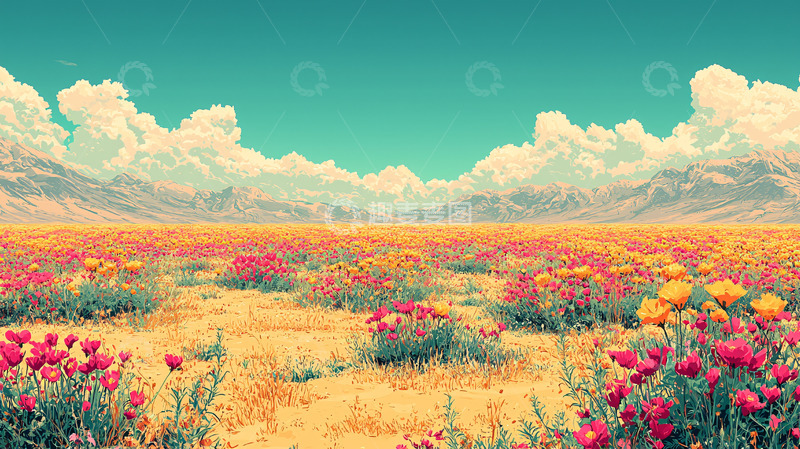 高清大图下载【趣麦麦图】彩色花海
