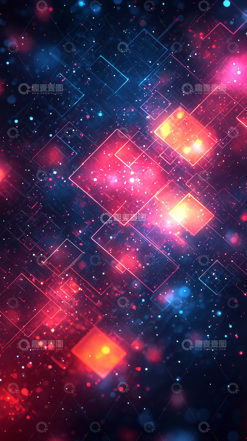 高清大图下载【趣麦麦图】炫彩科技感抽象背景
