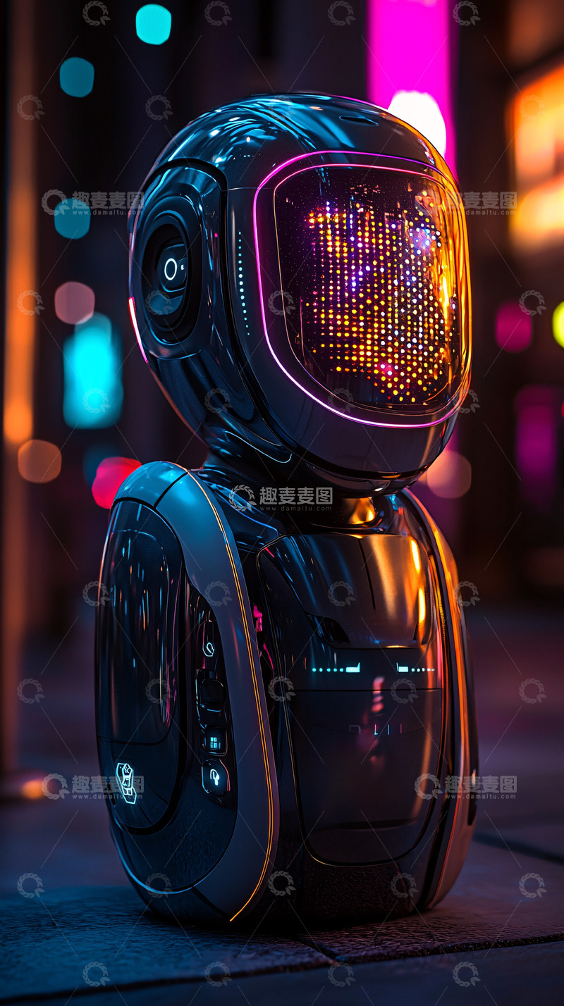 高清大图下载【趣麦麦图】炫酷未来科技感机器人