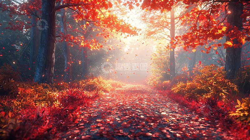 高清大图下载【趣麦麦图】秋日森林的金色光辉