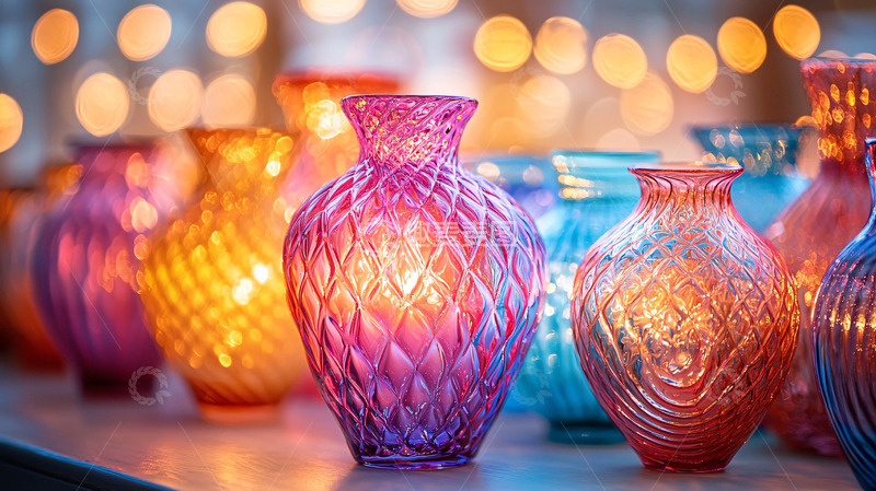 高清大图下载【趣麦麦图】彩色玻璃花瓶