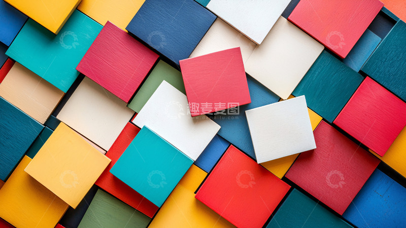 高清大图下载【趣麦麦图】彩色方块背景