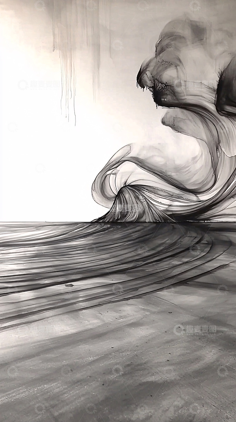 高清大图下载【趣麦麦图】水墨画风格抽象艺术