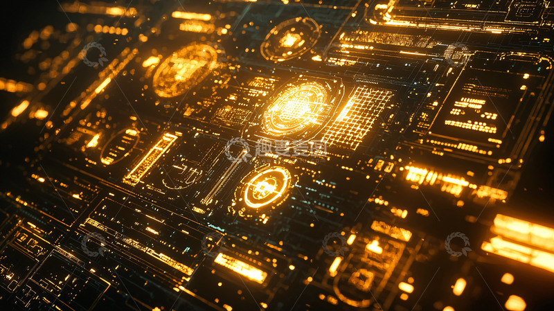 高清大图下载【趣麦麦图】金色科技感界面