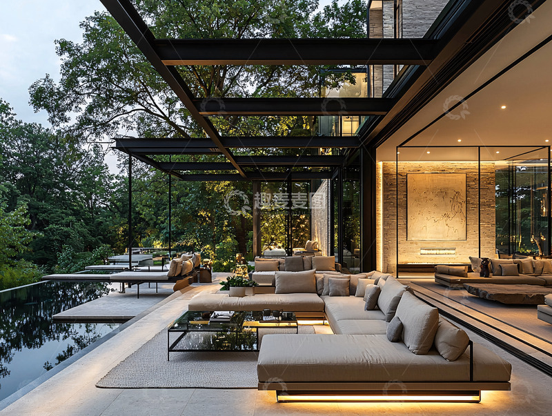 高清大图下载【趣麦麦图】现代风格户外休闲区