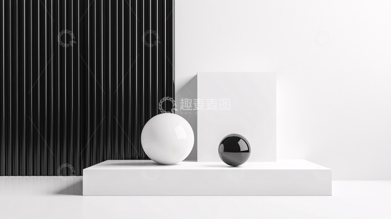 高清大图下载【趣麦麦图】黑白几何背景