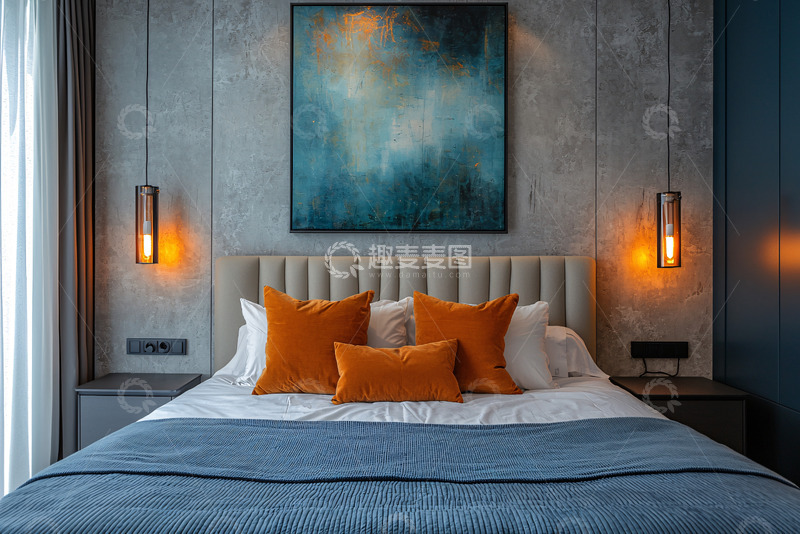 高清大图下载【趣麦麦图】现代简约卧室13