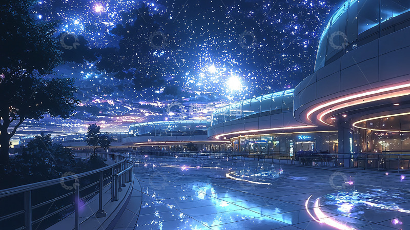 高清大图下载【趣麦麦图】星空下的城市夜景6