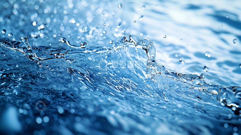 高清大图下载【趣麦麦图】水花四溅的蓝色水滴