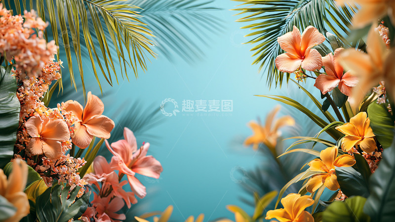 高清大图下载【趣麦麦图】热带花卉植物背景图