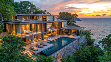 海景别墅落日余晖