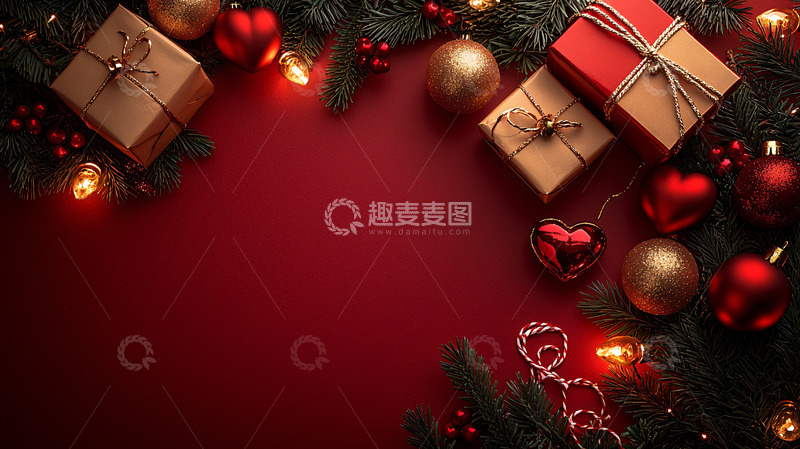 高清大图下载【趣麦麦图】圣诞节礼物背景2