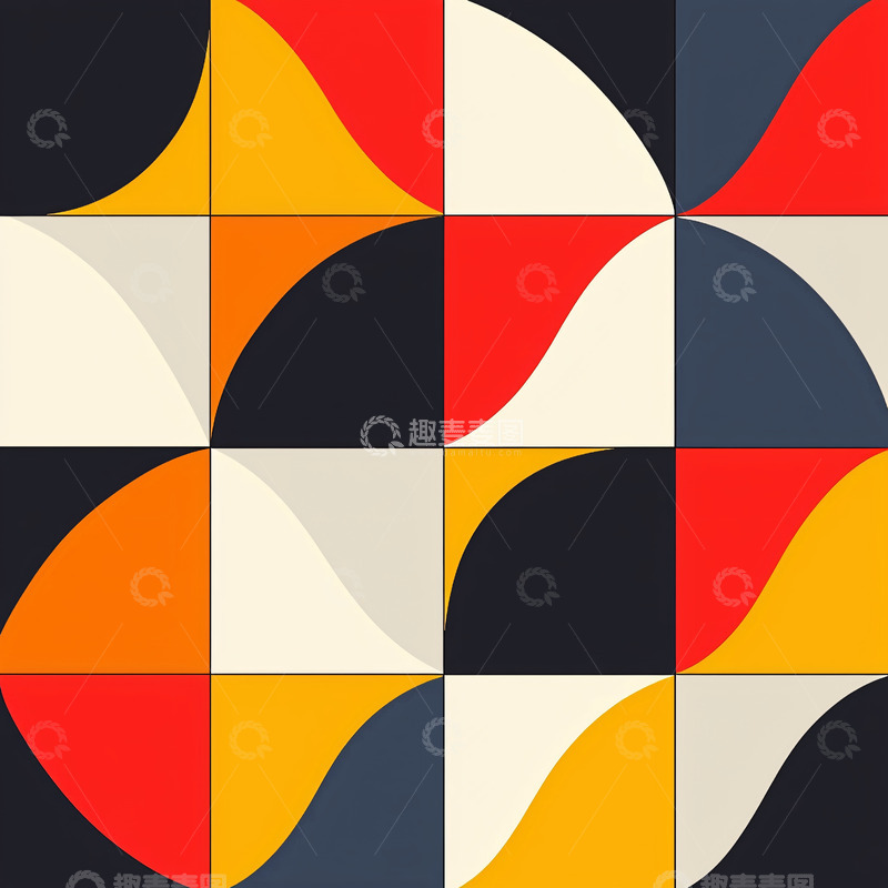 高清大图下载【趣麦麦图】几何色块拼接