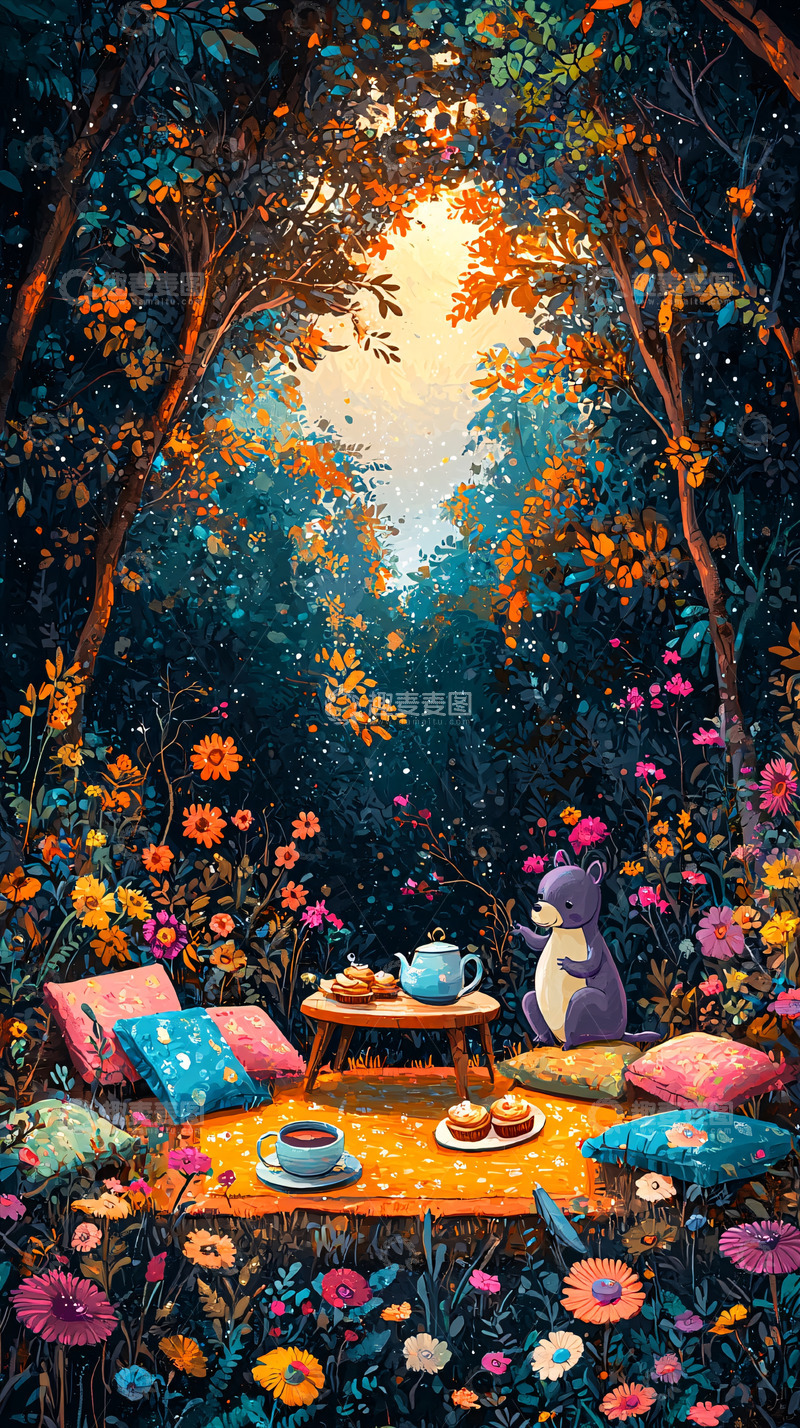 高清大图下载【趣麦麦图】童话森林里的下午茶