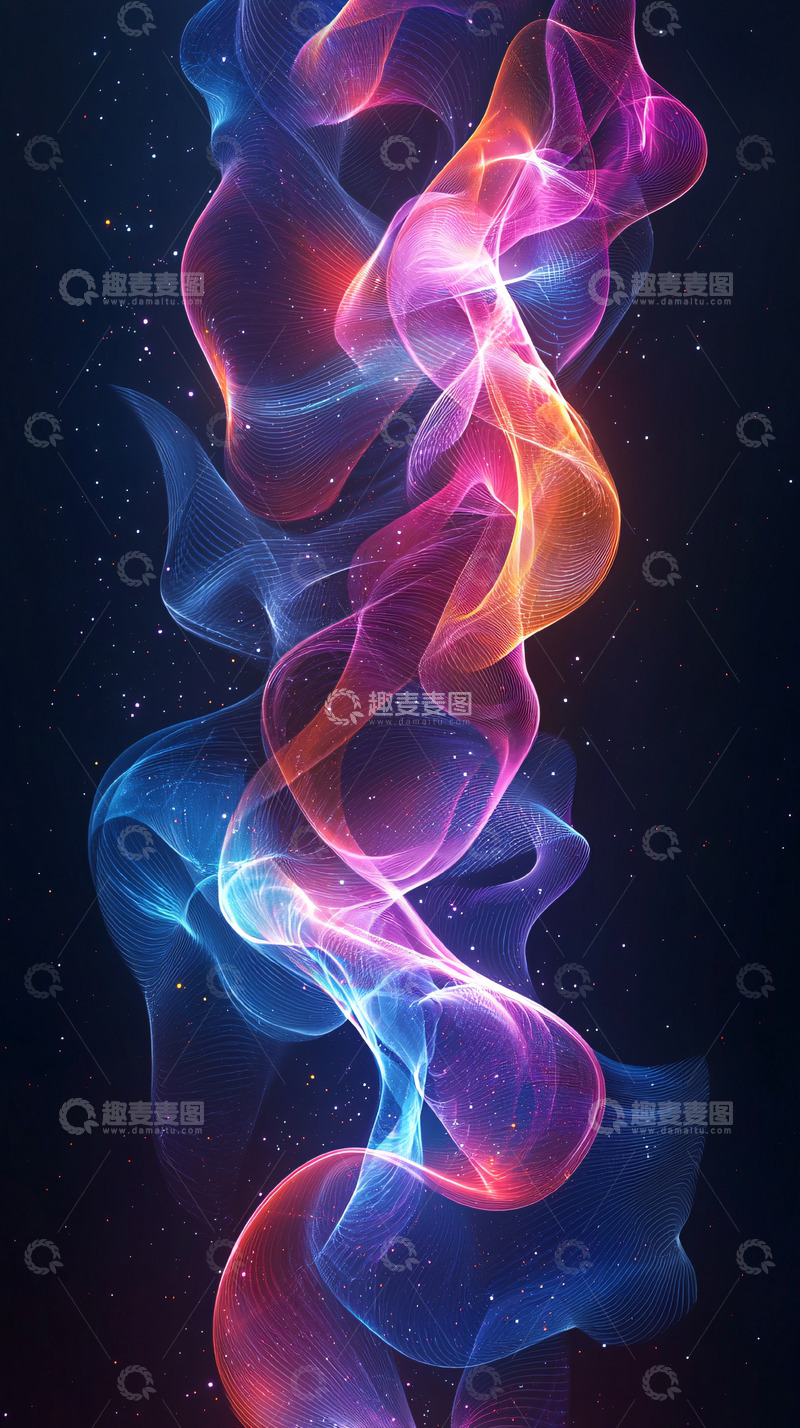 高清大图下载【趣麦麦图】绚丽多彩的抽象烟雾