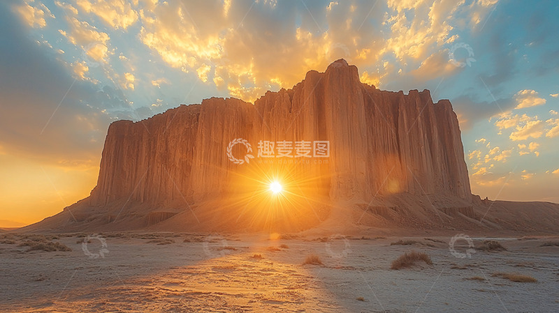 高清大图下载【趣麦麦图】日落沙漠岩石山峰