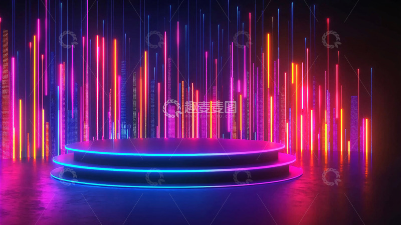 高清大图下载【趣麦麦图】霓虹灯舞台背景