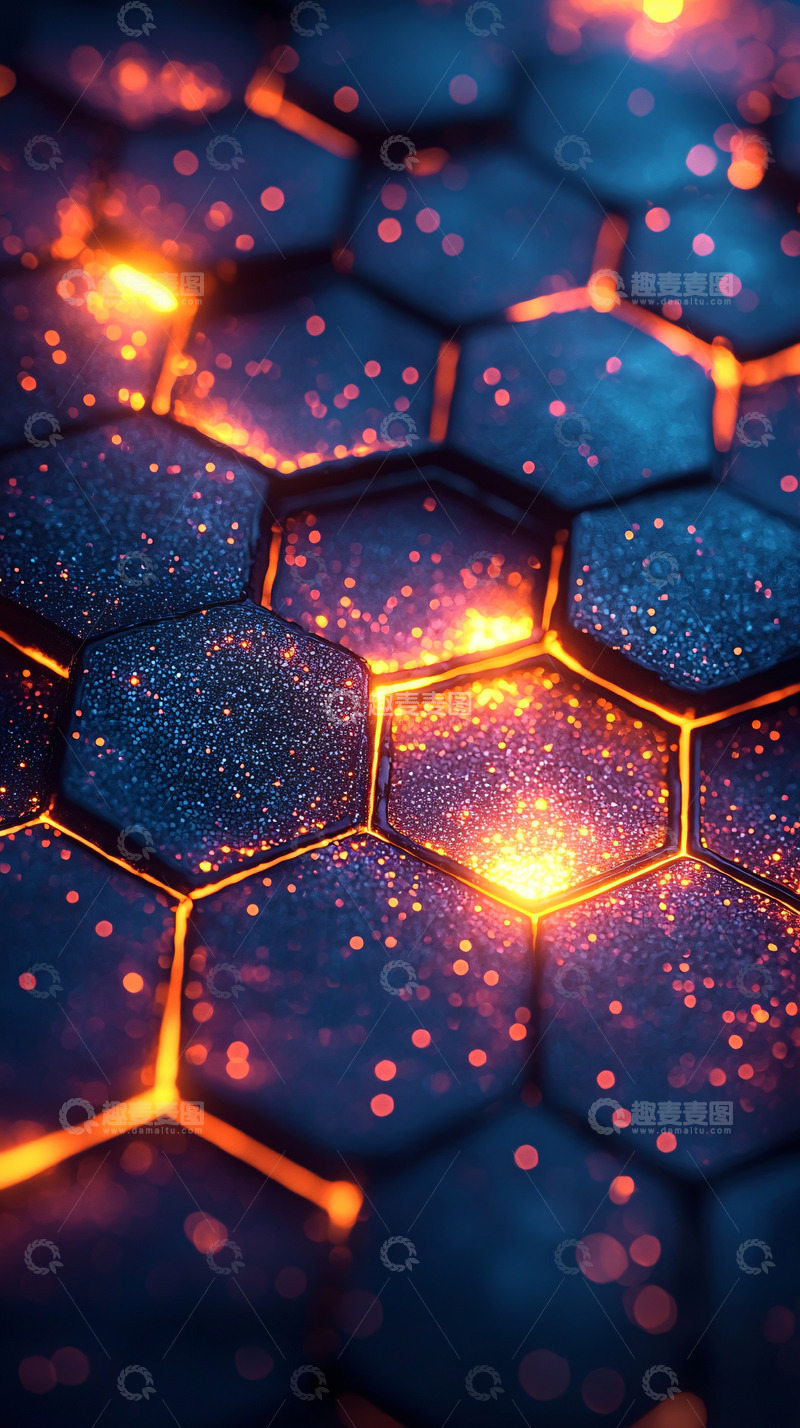 高清大图下载【趣麦麦图】科技感蜂窝结构背景