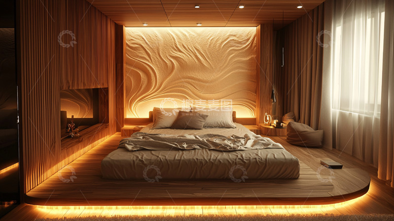 高清大图下载【趣麦麦图】温馨木质卧室