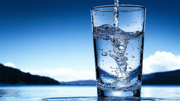 清澈水杯倒满纯净水