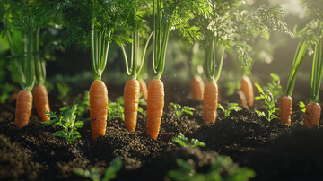 阳光下茁壮成长的胡萝卜