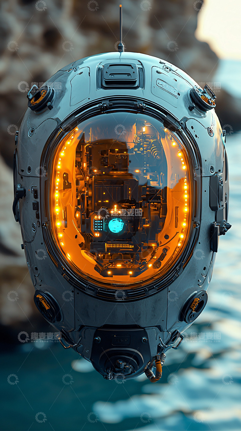 高清大图下载【趣麦麦图】悬浮的科幻探测器