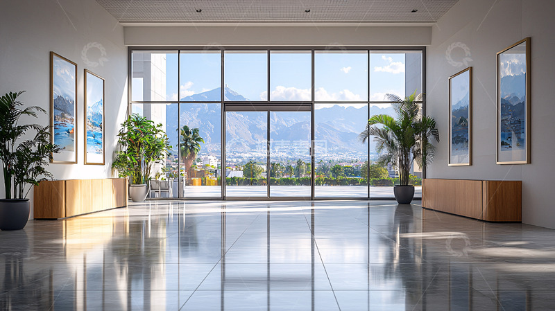 高清大图下载【趣麦麦图】现代简约落地窗大堂