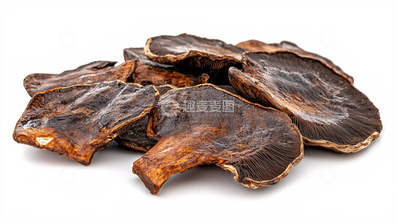 高清大图下载【趣麦麦图】一堆晒干的褐色蘑菇