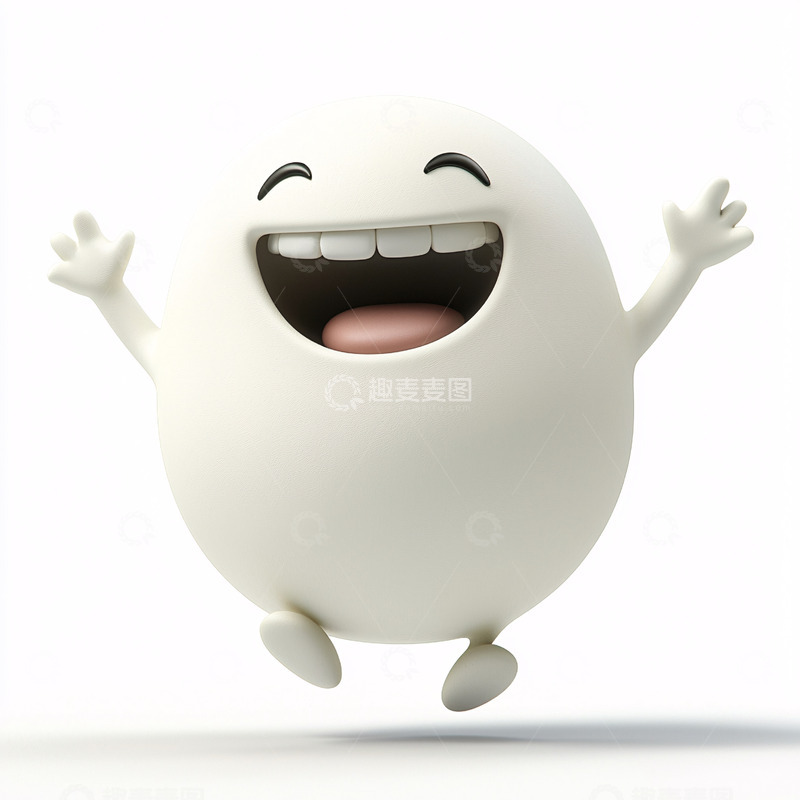 高清大图下载【趣麦麦图】开心跳跃的卡通鸡蛋
