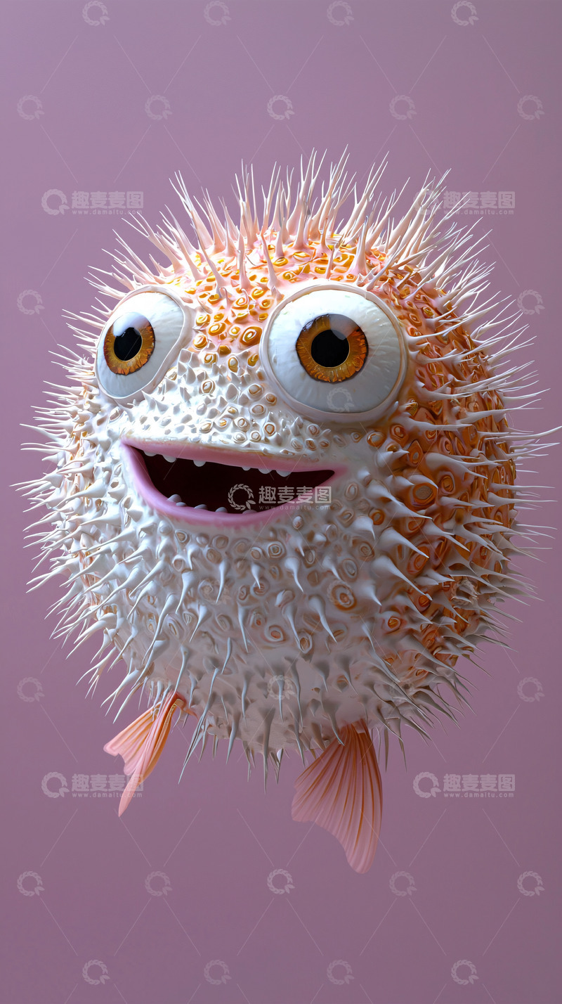 高清大图下载【趣麦麦图】卡通河豚