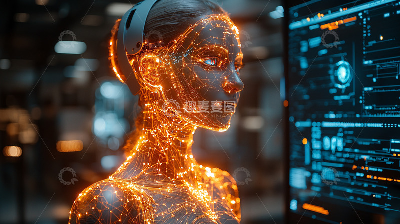 高清大图下载【趣麦麦图】未来科技女性