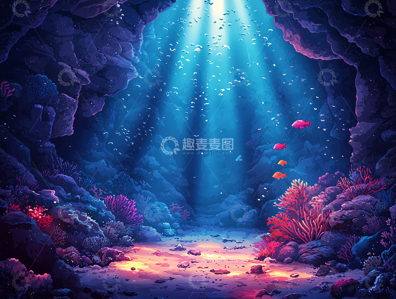 高清大图下载【趣麦麦图】水下洞穴