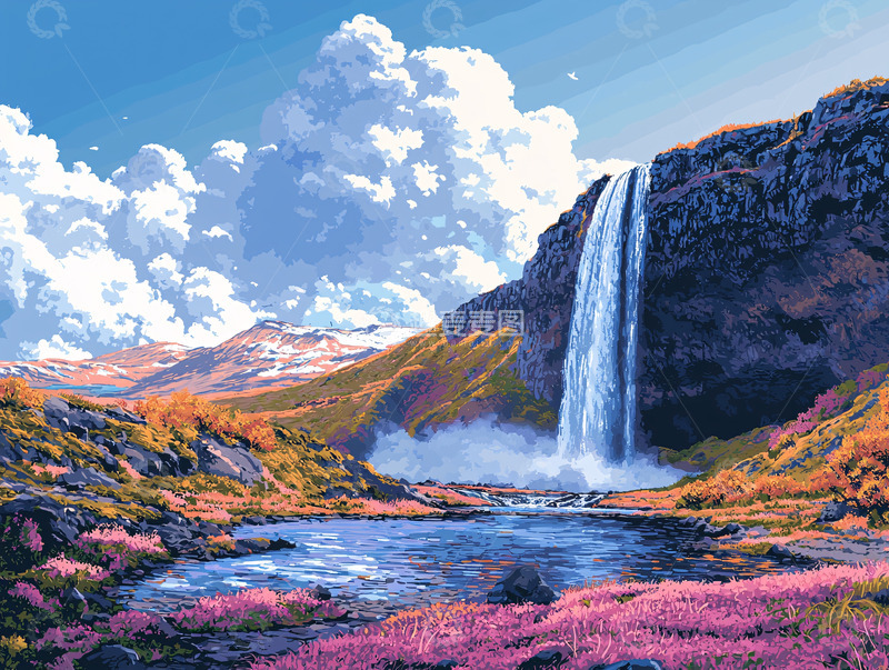 高清大图下载【趣麦麦图】梦幻瀑布风景